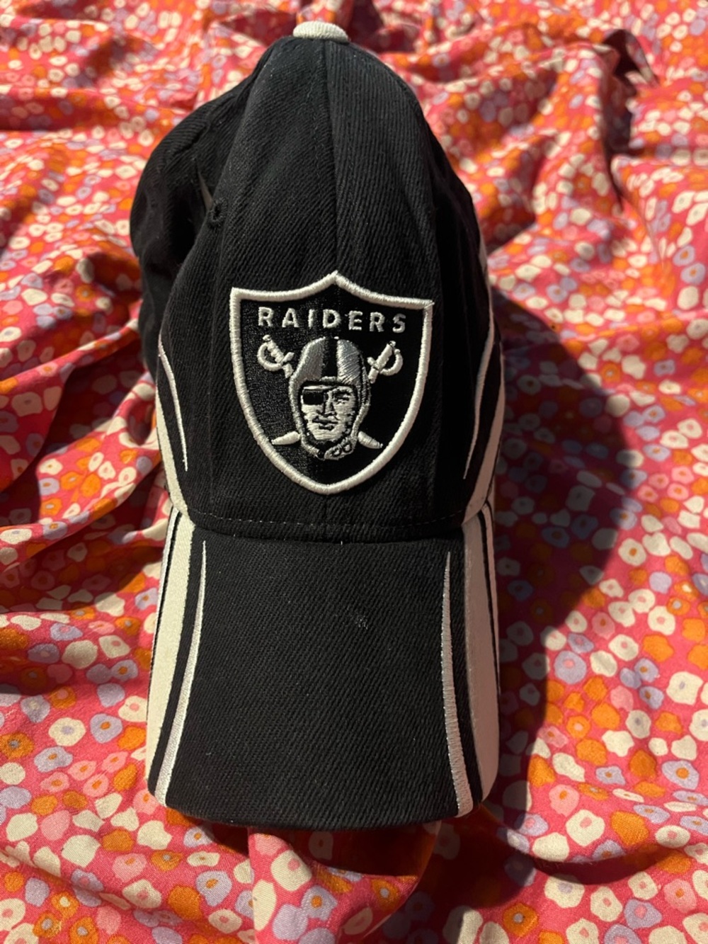 Reebok Black and White Oakland Raiders Baseball Cap
